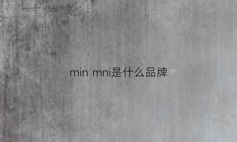 minmni是什么品牌(minimum是什么品牌)